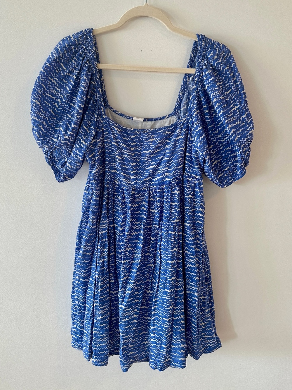 Melrose and Market Blue Puff Sleeve Mini Dress